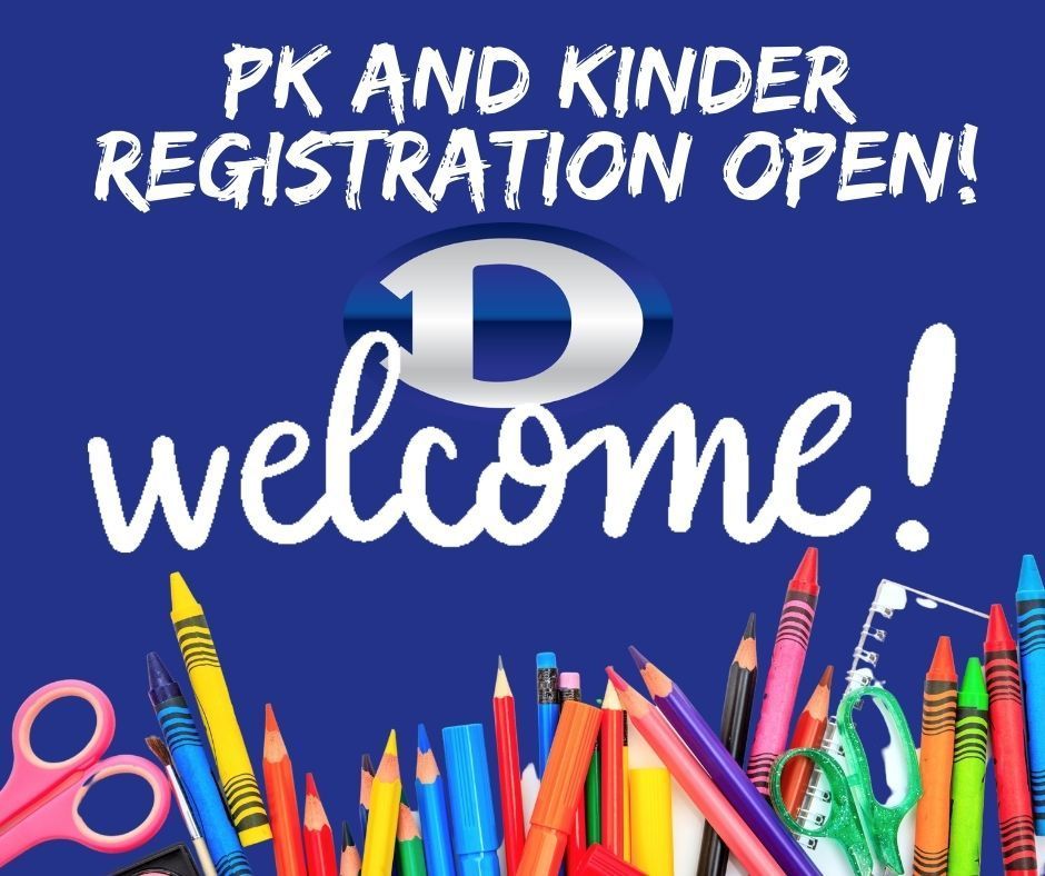 pk/kinder registration open, welcome, decatur d, school supplies