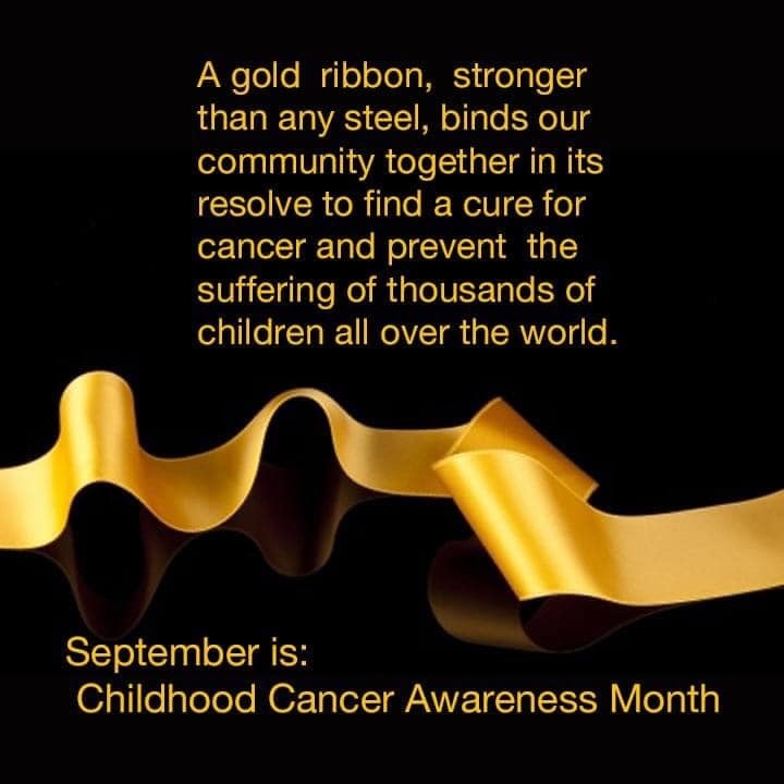 gold ribbon, september is childhood cancer awareness month